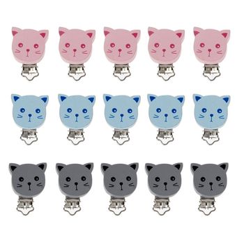 5pcs Baby Pacifier Clips Wood Metal Infant Soother Clasps Holders Accessories Diy Bebe Chupete Clip